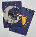 Frog Sun and Moon Print Pair